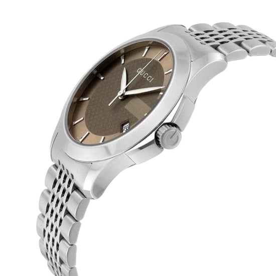 Gucci G-Timeless Men's Watch YA126406 with Brown Dial and Silver Bracelet - Image 2