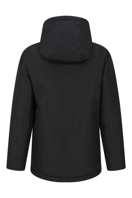 'Noah' Kids Borg Lined Jacket Ripstop Fabric Waterproof Comfy Coat Black - Image 4