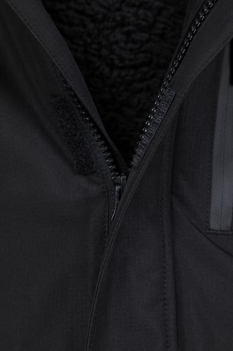 'Noah' Kids Borg Lined Jacket Ripstop Fabric Waterproof Comfy Coat Black - Image 6