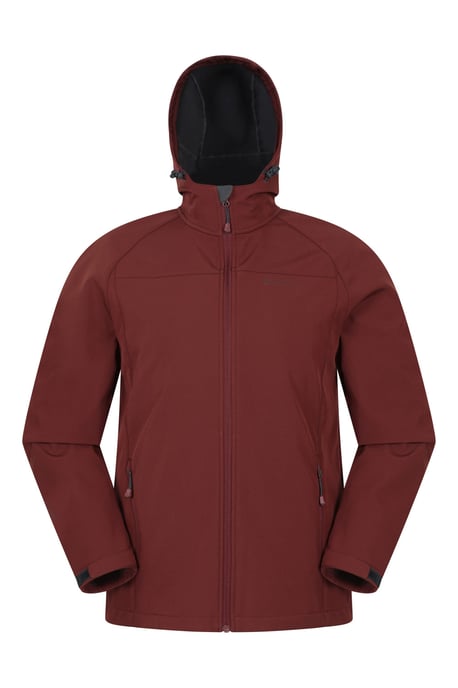 'Exodus' Men's Softshell Jacket Insulated Breathable Water Resistant Coat Dark Red - Image 2