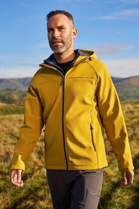 'Exodus' Men's Softshell Jacket Insulated Breathable Water Resistant Coat Yellow - Image 1
