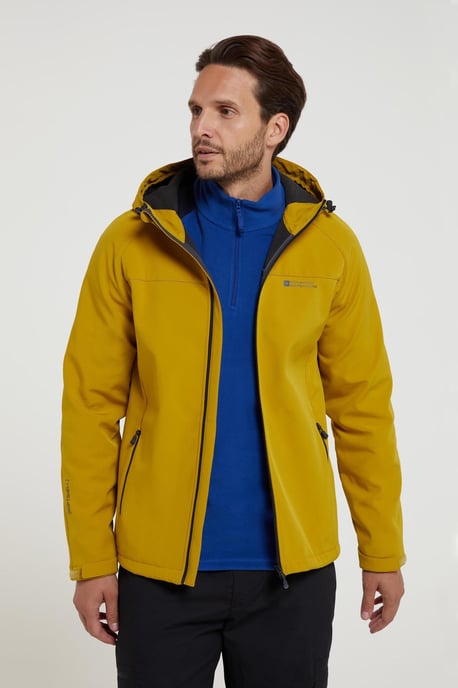 'Exodus' Men's Softshell Jacket Insulated Breathable Water Resistant Coat Yellow - Image 2