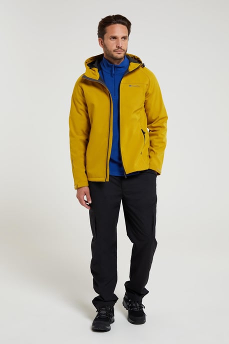 'Exodus' Men's Softshell Jacket Insulated Breathable Water Resistant Coat Yellow - Image 3