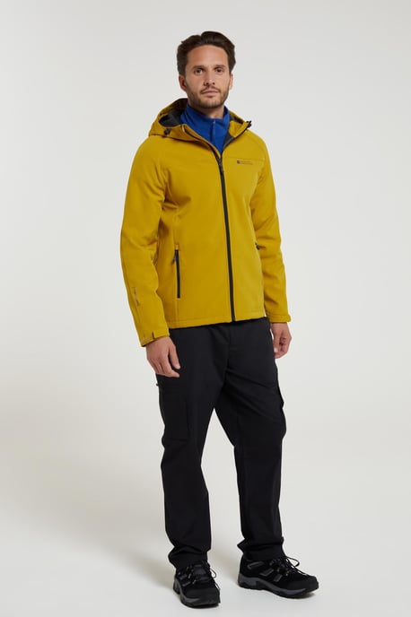 'Exodus' Men's Softshell Jacket Insulated Breathable Water Resistant Coat Yellow - Image 4