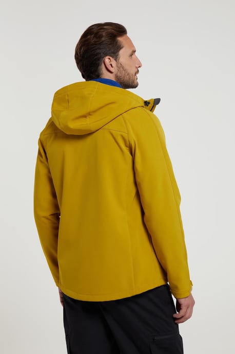'Exodus' Men's Softshell Jacket Insulated Breathable Water Resistant Coat Yellow - Image 5