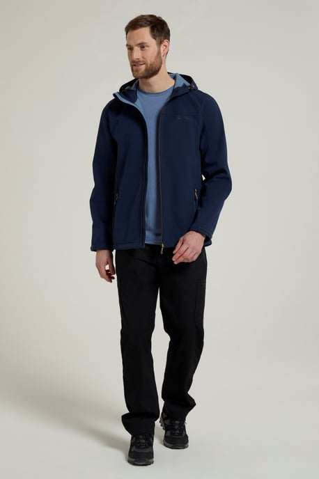 'Exodus' Men's Softshell Jacket Insulated Breathable Water Resistant Coat Blue - Image 3