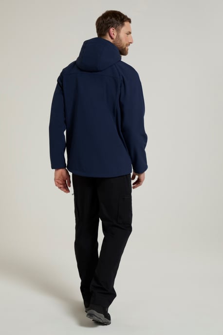 'Exodus' Men's Softshell Jacket Insulated Breathable Water Resistant Coat Blue - Image 4