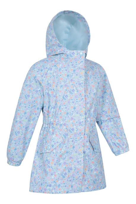'Dale' Kids Printed Jacket with Taped Seams Multiple Pockets Waterproof Everyday Coat Blue - Image 3