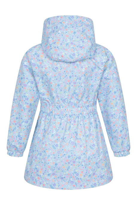 'Dale' Kids Printed Jacket with Taped Seams Multiple Pockets Waterproof Everyday Coat Blue - Image 4