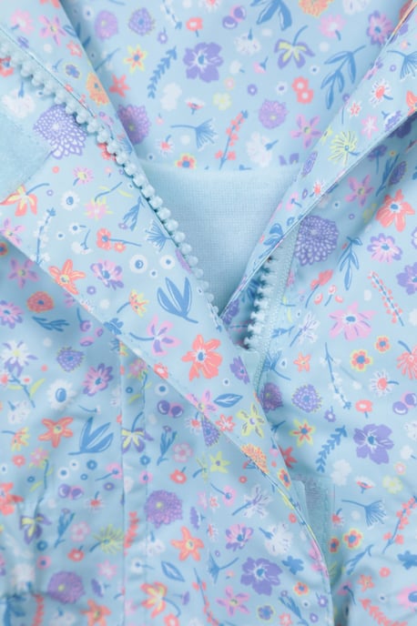 'Dale' Kids Printed Jacket with Taped Seams Multiple Pockets Waterproof Everyday Coat Blue - Image 6