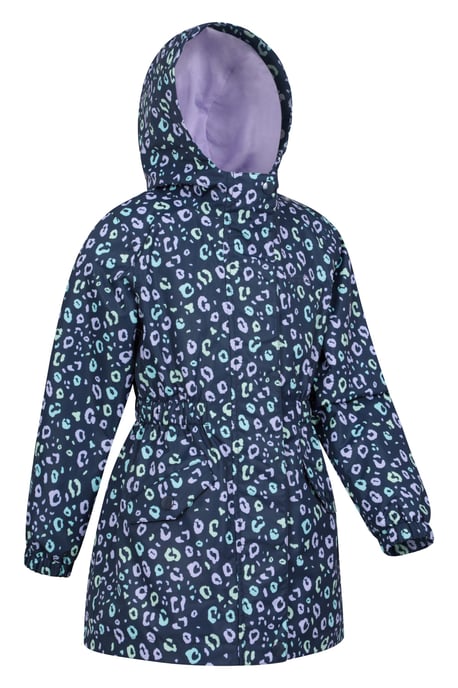 'Dale' Kids Printed Jacket with Taped Seams Multiple Pockets Waterproof Everyday Coat Purple - Image 2