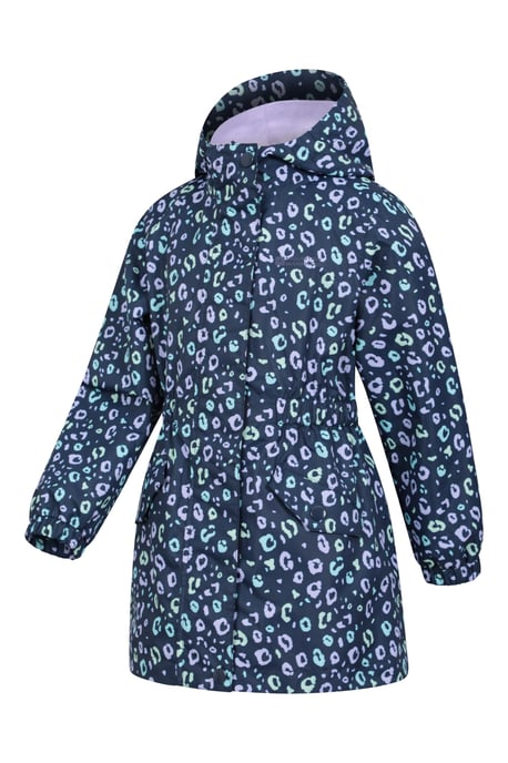 'Dale' Kids Printed Jacket with Taped Seams Multiple Pockets Waterproof Everyday Coat Purple - Image 4