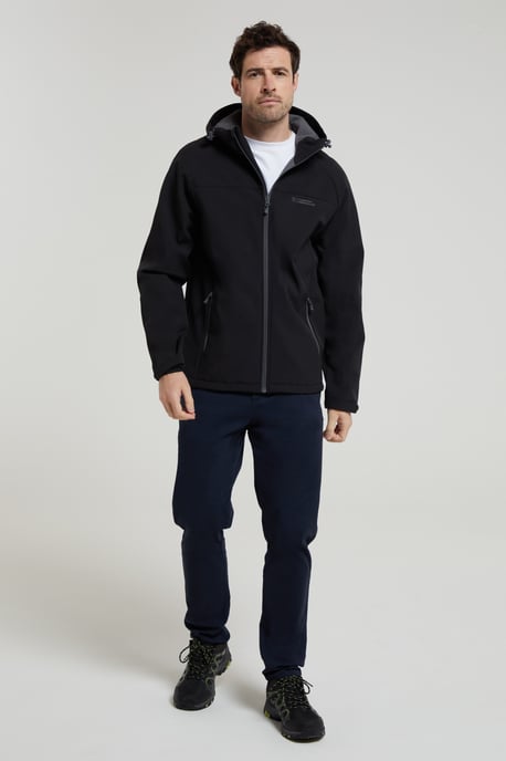 'Exodus' Men's Softshell Jacket Insulated Breathable Water Resistant Coat Black - Image 2
