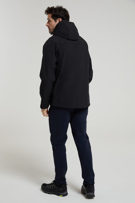'Exodus' Men's Softshell Jacket Insulated Breathable Water Resistant Coat Black - Image 3