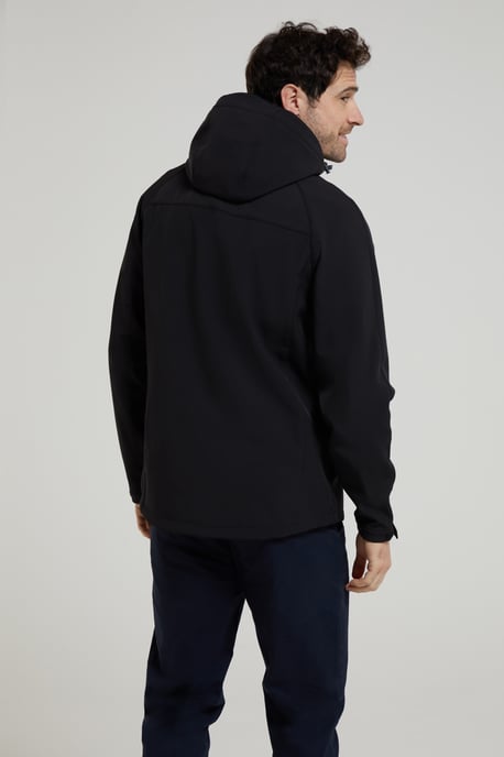 'Exodus' Men's Softshell Jacket Insulated Breathable Water Resistant Coat Black - Image 4
