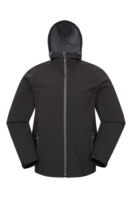 'Exodus' Men's Softshell Jacket Insulated Breathable Water Resistant Coat Black - Image 5