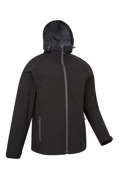 'Exodus' Men's Softshell Jacket Insulated Breathable Water Resistant Coat Black - Image 6