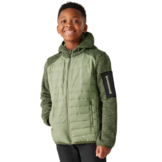 Regatta Childrens/Kids Newhill Hybrid Jacket (Oil Green) - Image 3