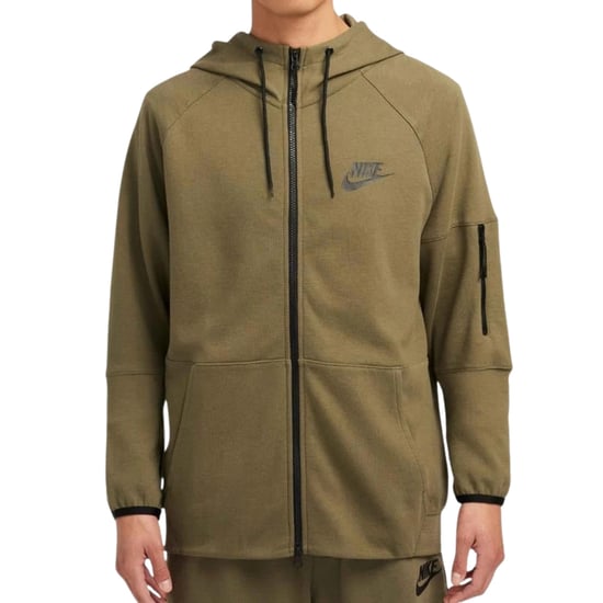 Nike Khaki Groene Capuchon Trui Met Ritssluiting - Image 1