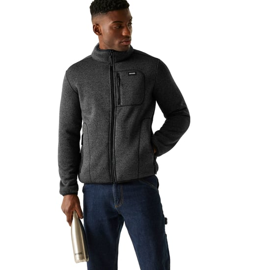 Regatta Mens Barlee Marl Full Zip Fleece Jacket (Black) - Image 5