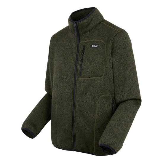 Regatta Mens Barlee Marl Full Zip Fleece Jacket (Dark Khaki) - Image 3