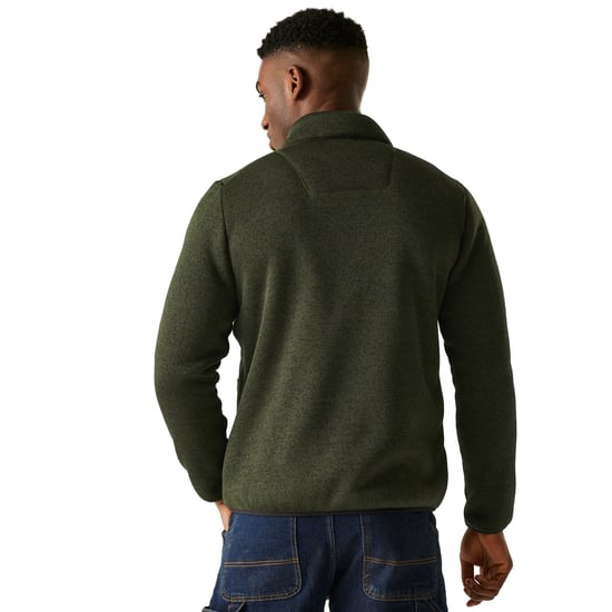 Regatta Mens Barlee Marl Full Zip Fleece Jacket (Dark Khaki) - Image 4