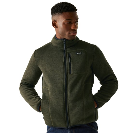 Regatta Mens Barlee Marl Full Zip Fleece Jacket (Dark Khaki) - Image 5