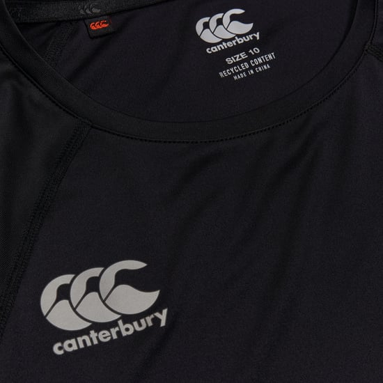 Canterbury Dames Super Lichte Korte Mouwen T-Shirt (Zwart/Gunmetal Grijs) - Image 3