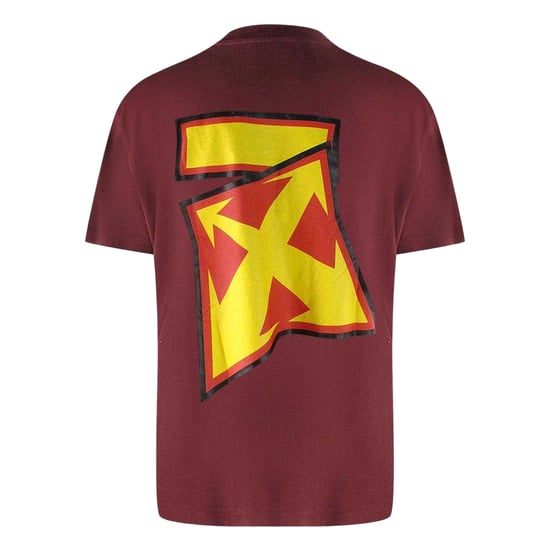 Off White Heren Thunder Oversized T-Shirt (Bourgondië) - Image 2