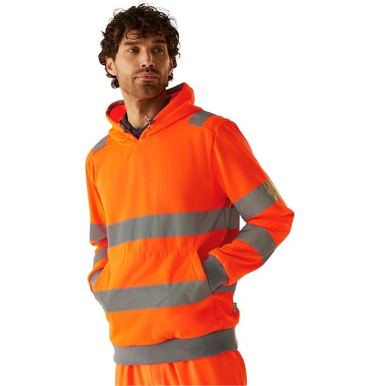 Regatta Professional Mens Pro Contract Hi-Vis Hoodie (Orange) - Image 4