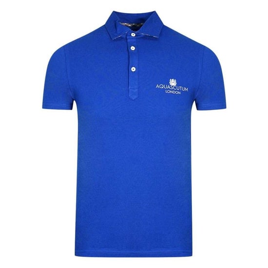 Aquascutum Volwassen Unisex London Logo Poloshirt (Royaal Blauw) - Image 1
