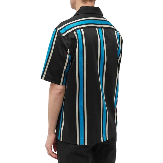 Fred Perry Heren Gestreept Revere Kraag Shirt (Zwart/Blauw) - Image 2