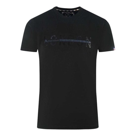 Aquascutum Heren London 1851 Split Logo T-Shirt (Zwart) - Image 1