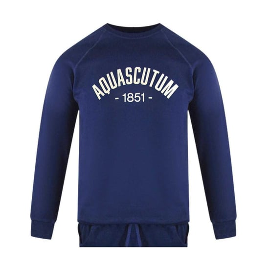 Aquascutum Mens Old School Crew Neck Tracksuit (Navy Blue) - Image 3