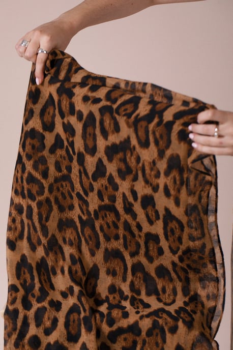 Scarf In Brown Leopard - Image 4