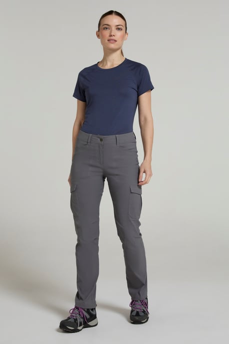 'Conniston' Women's Cargo Trousers Quick Dry Stretchy Camping Hiking Pants Grey - Image 4