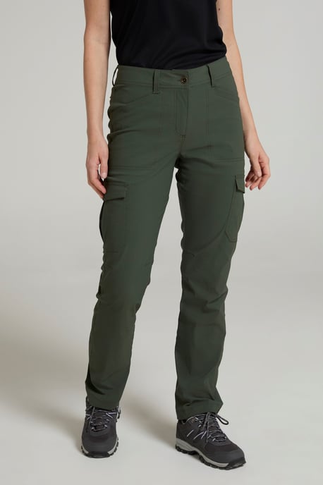 'Conniston' Women's Cargo Trousers Quick Dry Stretchy Camping Hiking Pants Khaki - Image 1