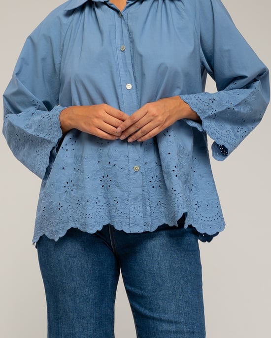 Oversized blouse met borduurwerk op de mouwen - Image 3