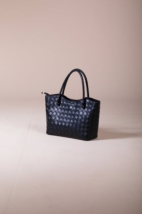 Braided Textured Crossbody Tote Bag - Image 1