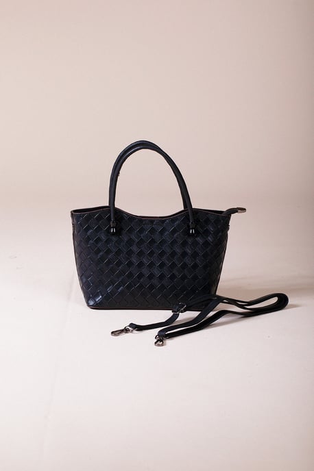 Braided Textured Crossbody Tote Bag - Image 3