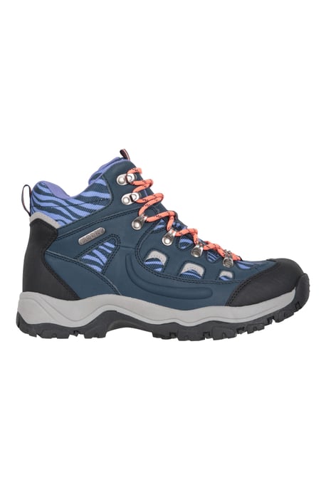 'Adventurer' Women's Printed Waterproof Boots EVA Footbed Outdoors Hiking Trekking Shoes Navy - Image 2