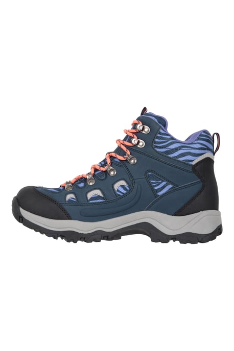 'Adventurer' Women's Printed Waterproof Boots EVA Footbed Outdoors Hiking Trekking Shoes Navy - Image 4