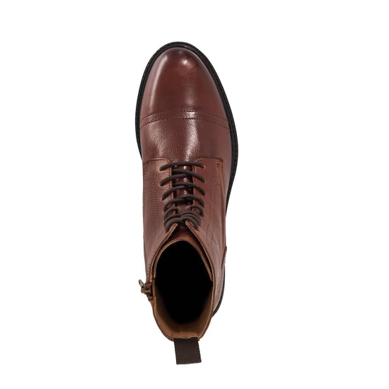 Dune Mens Marrow - Leather Chunky Lace Up Boots - Image 3