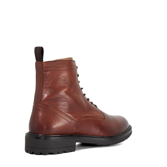 Dune Mens Marrow - Leather Chunky Lace Up Boots - Image 4