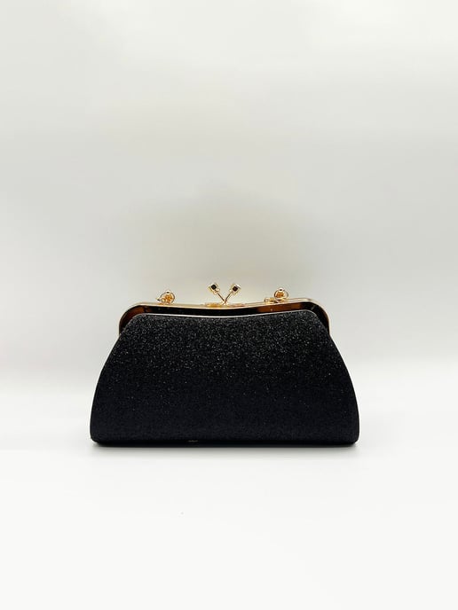 Glitter Metallic Fibre Clutch Bag - Image 4