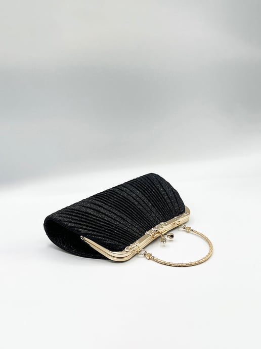 Glitter Metallic Fibre Clutch Bag - Image 5