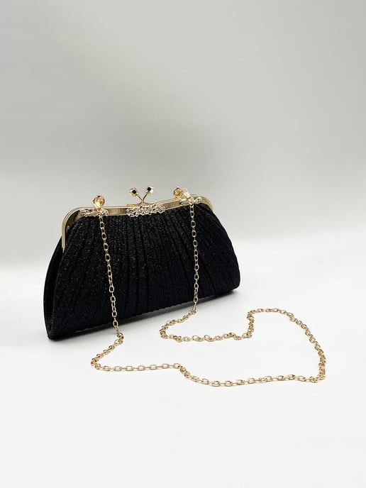 Glitter Metallic Fibre Clutch Bag - Image 6