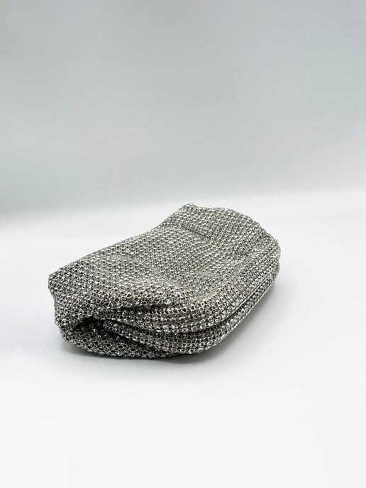 Pouch Clutch Bag In Silver - Image 4