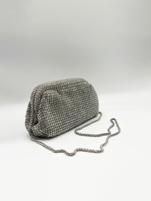 Pouch Clutch Bag In Silver - Image 5