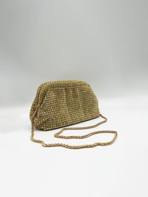 Pouch Clutch Bag In Gold - Image 5